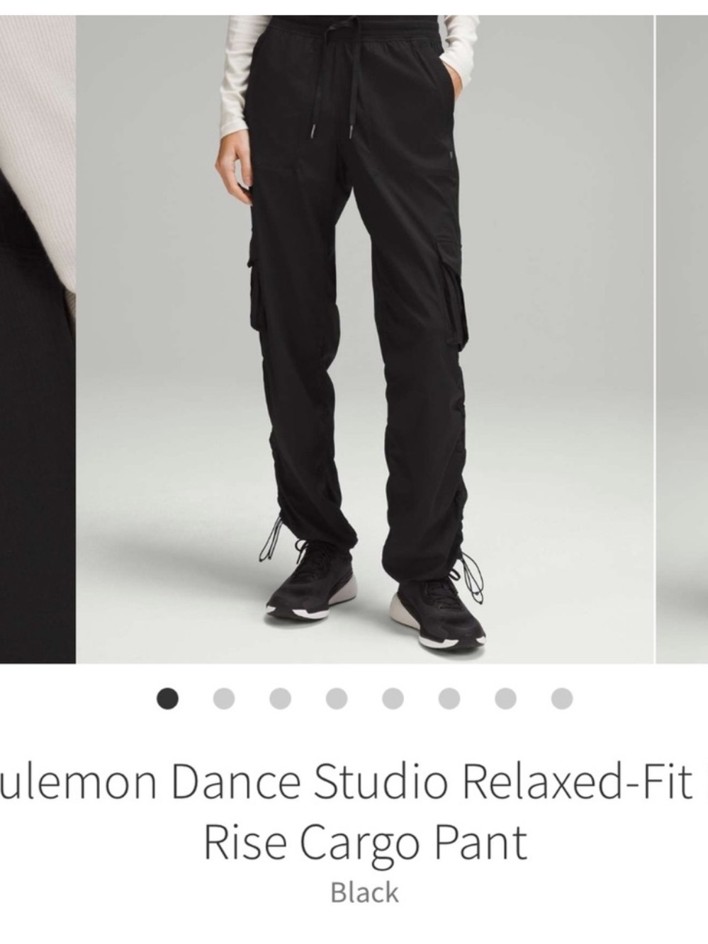 Lululemon Dance Studio Relaxed Fit Mid Rise Cargo Pants Black Sz XS